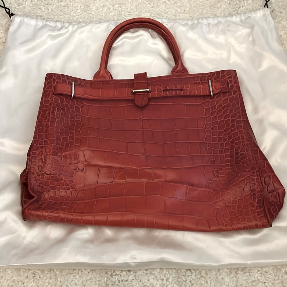 Furla, red leather tote
